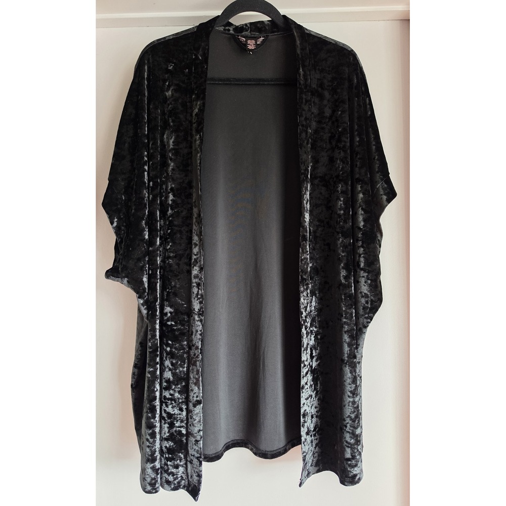 Victoria's Secret Kimono Robe XS/S Black Short Sleeve Wrap Lounge Cover Up